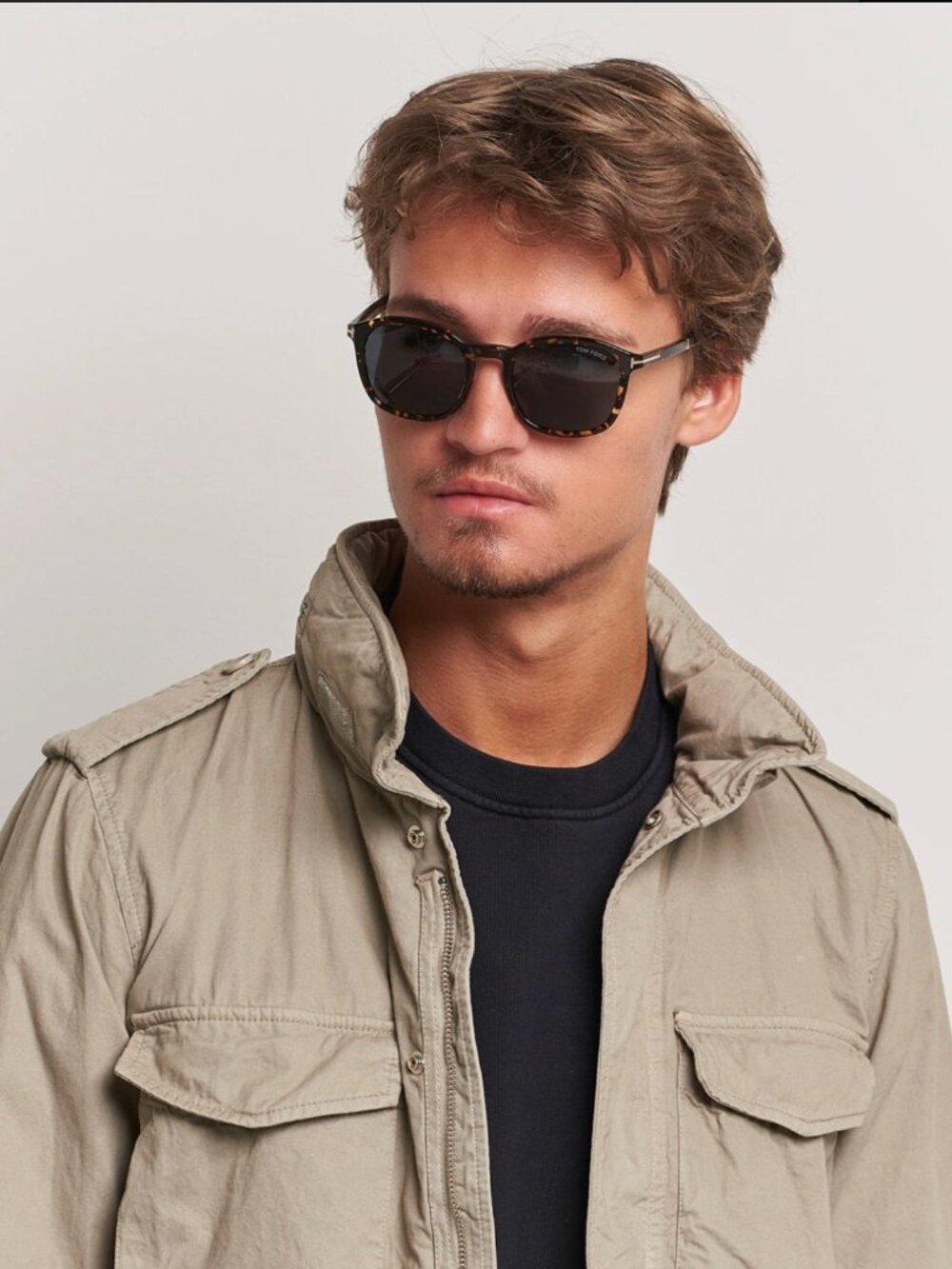 Tom Ford Jayson Tortoiseshell Frame with Dark Gray Lenses with box & case